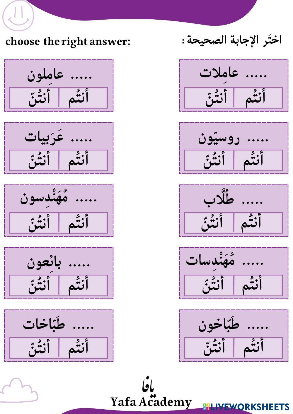 The difference between (أنْتُم - أنْتُنَّ )