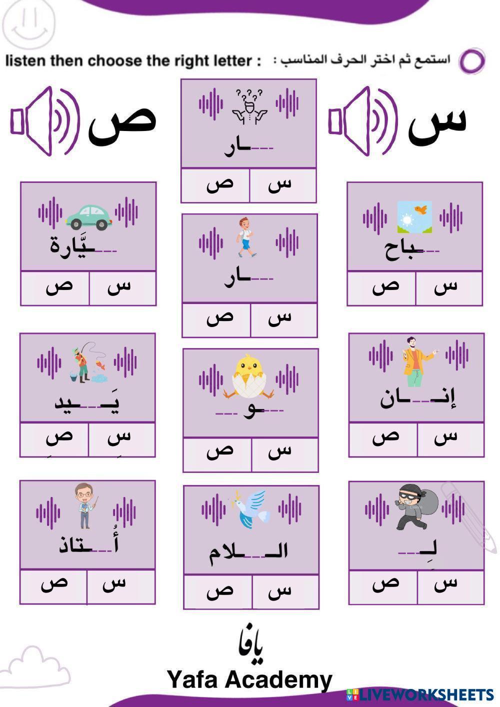 The difference between the letters  ( س , ص )